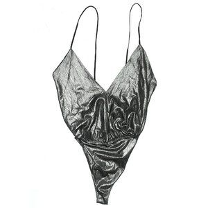 Zara Silver Bodysuit W&B Collection - S